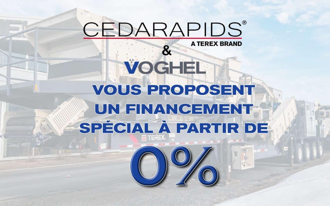 Offre de financement spéciale sur les produits de la gamme Cedarapids